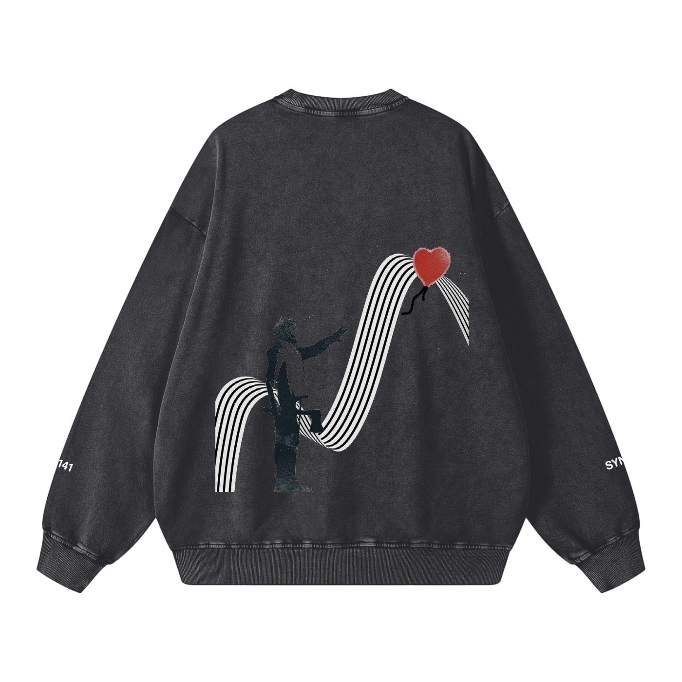 SYN141 Snow Wash Oversized Crewneck